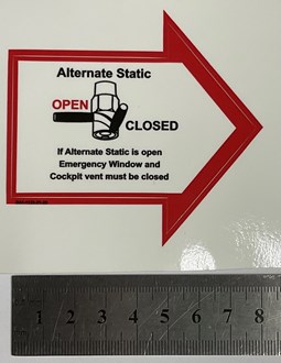 Alternate Static Placard